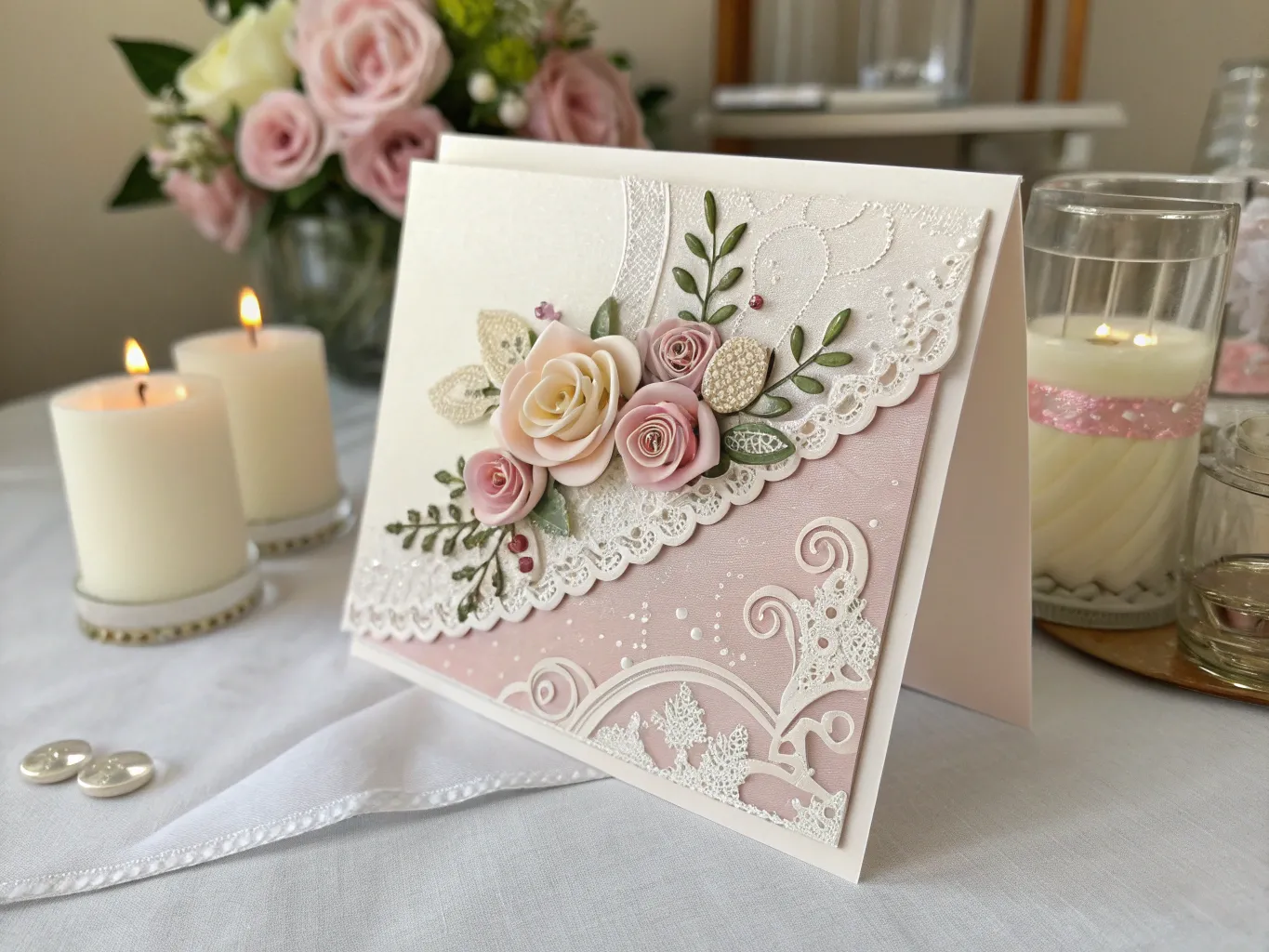Bröllopskort med romantisk design